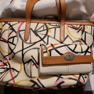 Fossil Multicolor Women's Bag and Wallet Set
